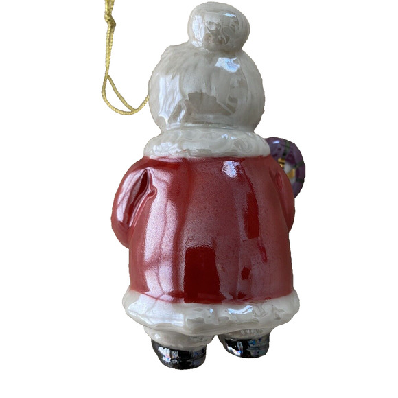 Vtg Mrs Santa Claus w Baking Basket Christmas Ornament Glossy Ceramic Ornament - Picture 4 of 6